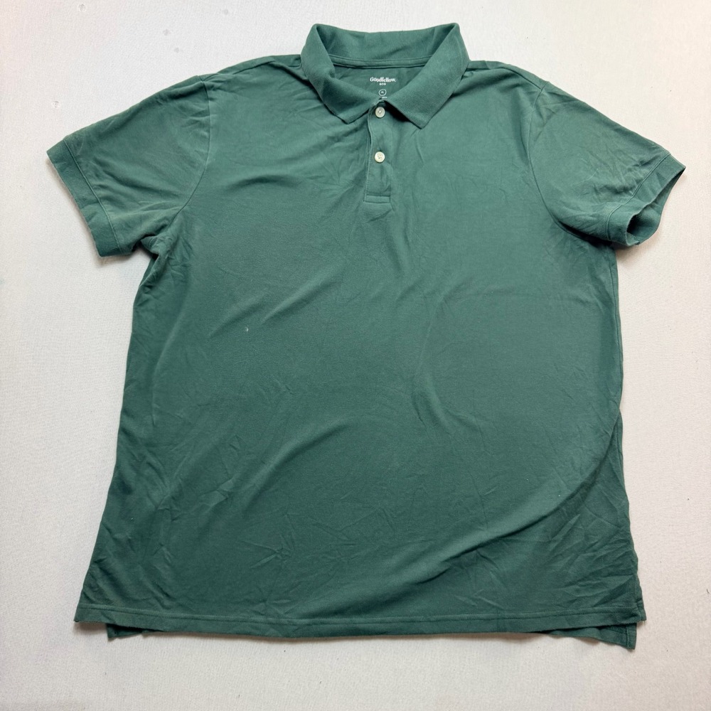 Goodfellow & Co Polo Shirt Mens Extra Large Green Excellent Short Sleeve Pique